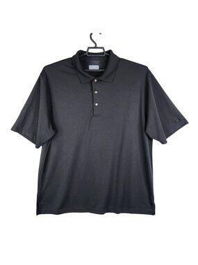Mens Grand Slam Black Air Flow Polo Shirt Short Sleeve 100% Polyester Size XL